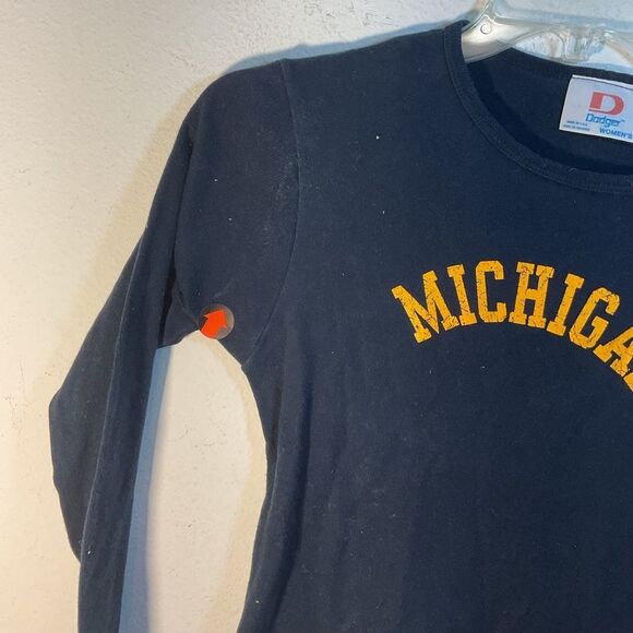 Michigan state university dodger shirt large blue vtg dogers college baby tee - Picture 8 of 11